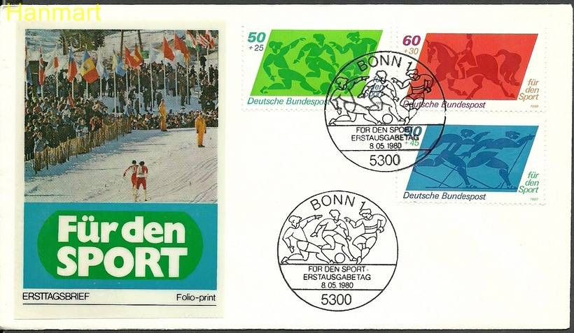 Znaczek Niemcy 1980 Mi 1046-1048a FDC