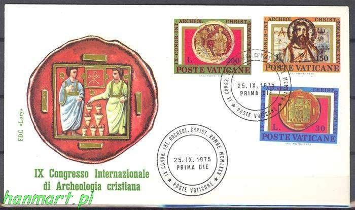 Znaczek Watykan 1975 Mi 664-666 FDC