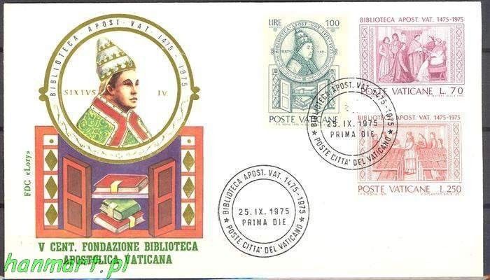 Znaczek Watykan 1975 Mi 667-669 FDC