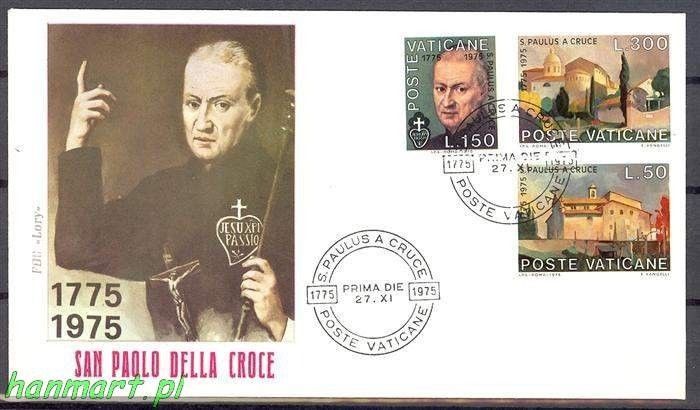 Znaczek Watykan 1975 Mi 672-674 FDC