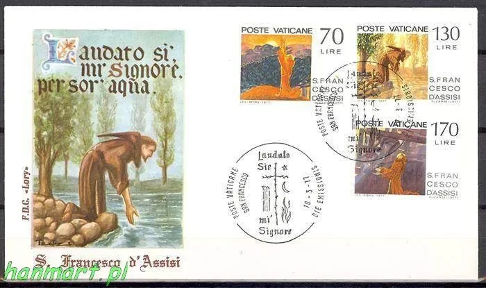 Znaczek Watykan 1977 Mi 695-700 FDC