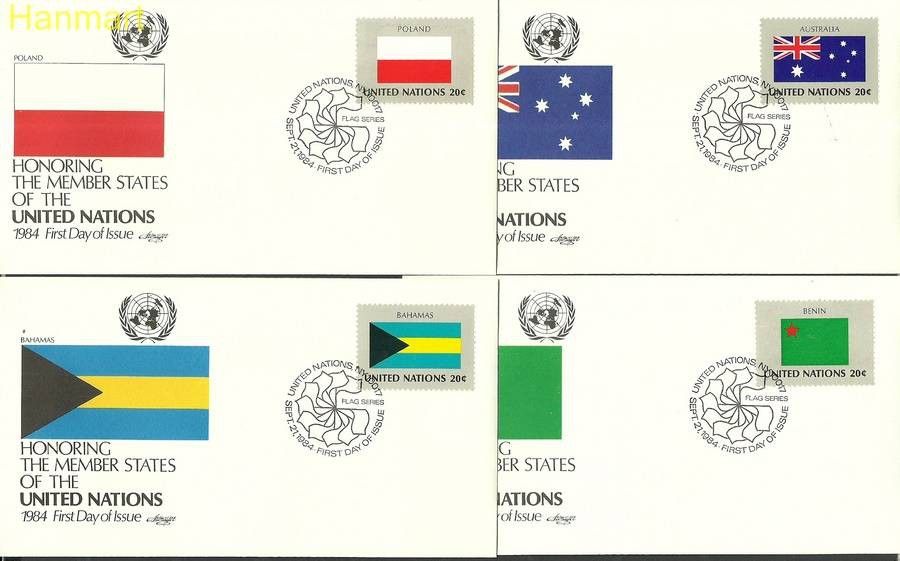 Znaczek Narody Zjednoczone Nowy Jork 1984 Mi 448-463 FDC