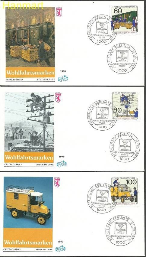 Znaczek Berlin Niemcy 1990 Mi 876-878 FDC