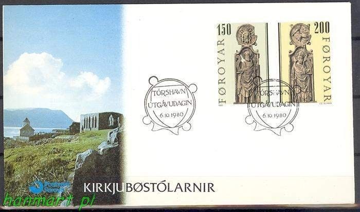 Znaczek Wyspy Owcze 1980 Mi 55-58 FDC