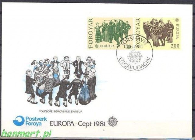 Znaczek Wyspy Owcze 1981 Mi 63-64 FDC