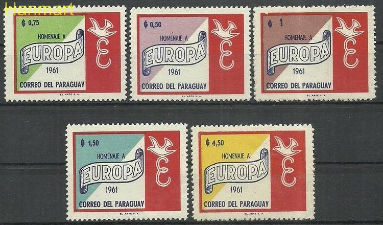 Znaczek Paragwaj 1961 Mi 986-990 Czyste **