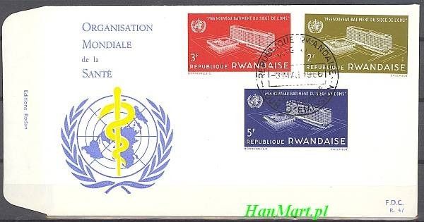 Znaczek Rwanda 1966 Mi 168-170 FDC