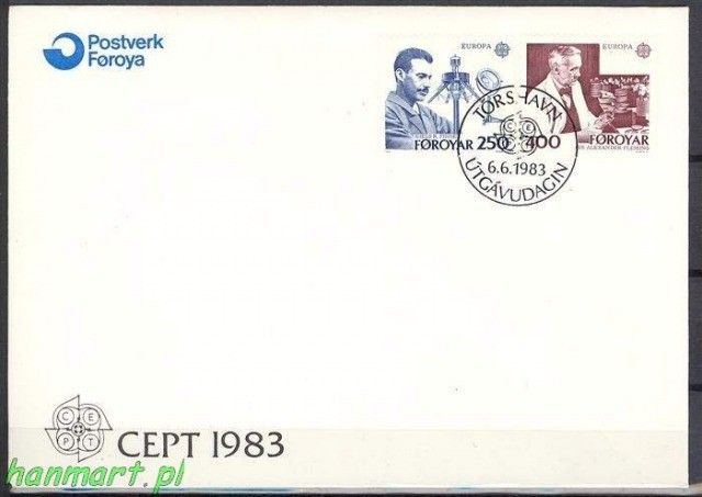 Znaczek Wyspy Owcze 1983 Mi 84-85 FDC