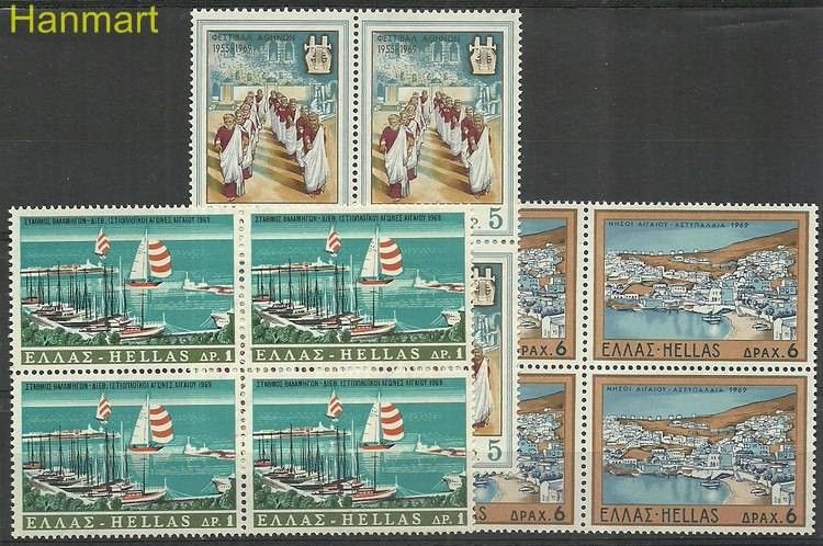 Znaczek Grecja 1969 Mi 999-1001 Czyste **