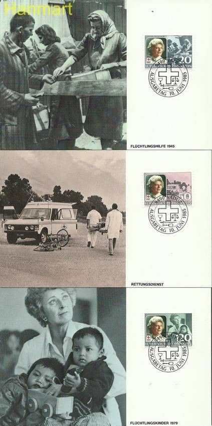 Znaczek Liechtenstein 1985 Mi 875-877 Karta Max