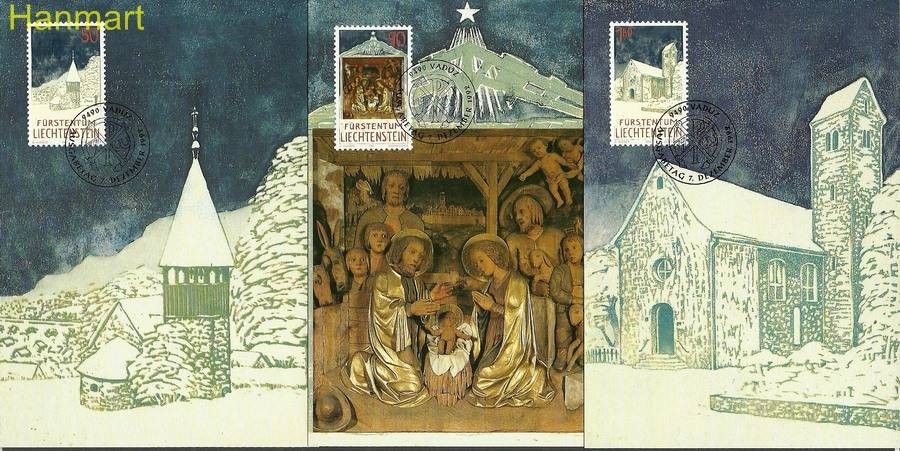 Znaczek Liechtenstein 1992 Mi 1050-1052 Karta Max