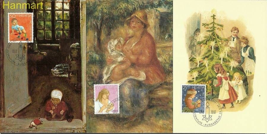 Znaczek Szwajcaria 1987 Mi 1359-1363 Karta Max