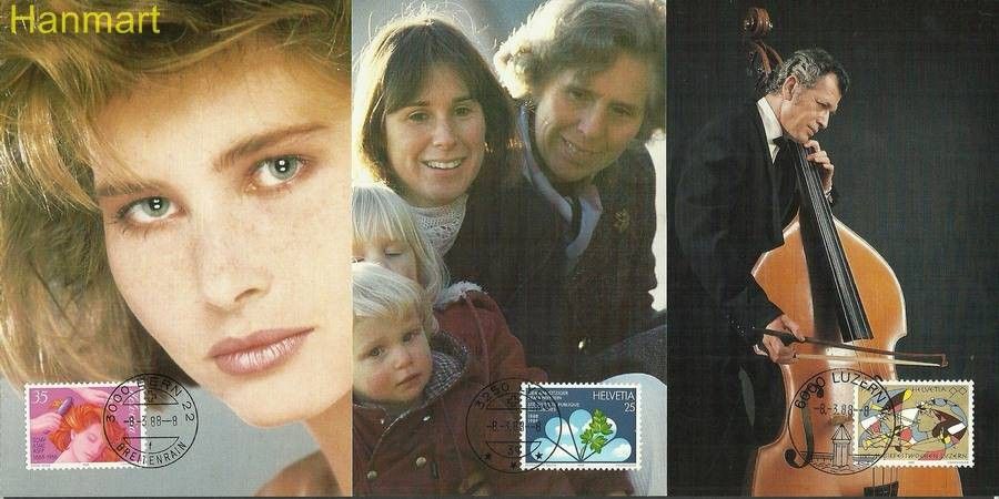 Znaczek Szwajcaria 1988 Mi 1364-1368 Karta Max