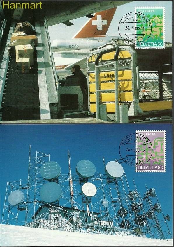 Znaczek Szwajcaria 1988 Mi 1370-1371 Karta Max