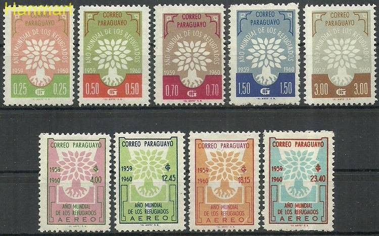 Znaczek Paragwaj 1960 Mi 841-849 Z podlepką *