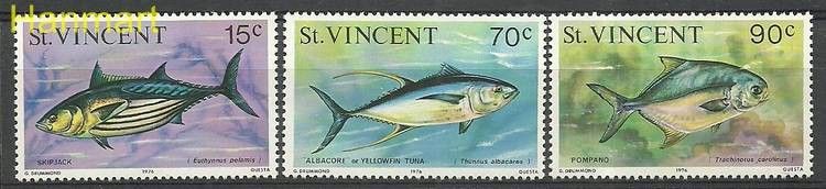 Znaczek St. Vincent 1976 Mi 448-450I Czyste **