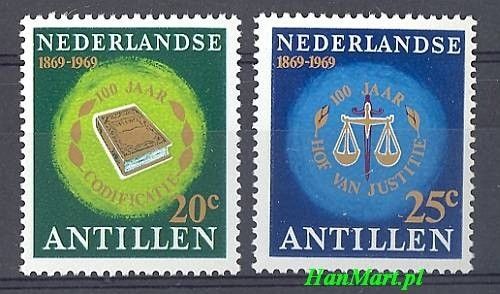 Znaczek Antyle Holenderskie 1969 Mi 202-203 Czyste **