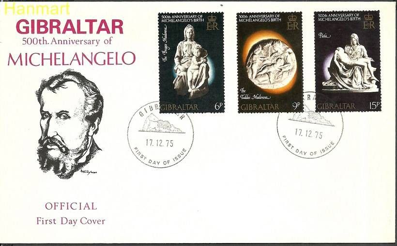 Znaczek Gibraltar 1975 Mi 334-336 FDC