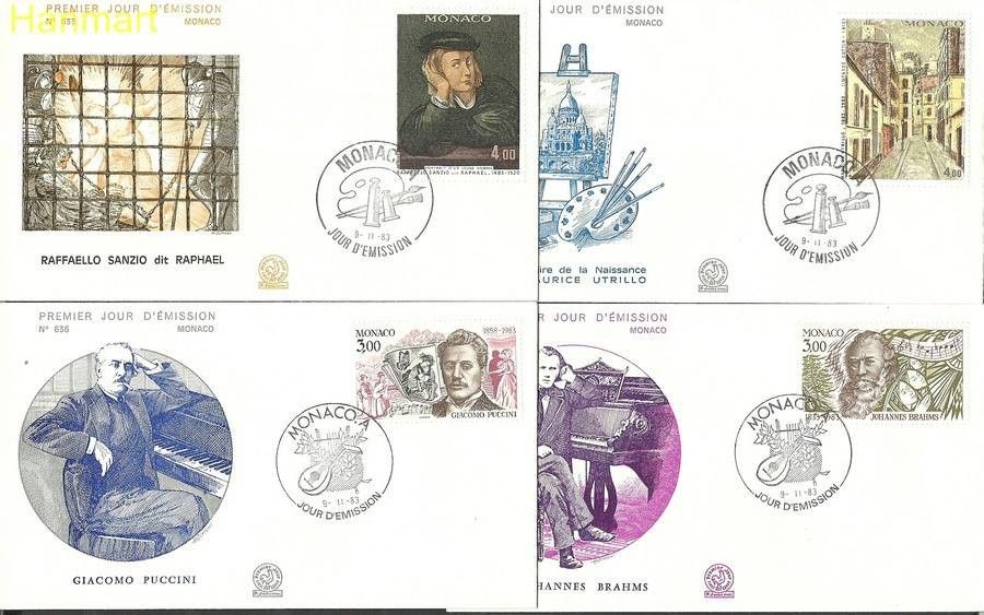 Znaczek Monako 1983 Mi 1593-1596 FDC