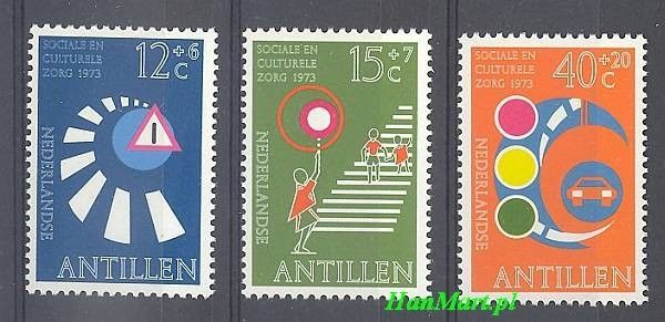 Znaczek Antyle Holenderskie 1973 Mi 263-265 Czyste **