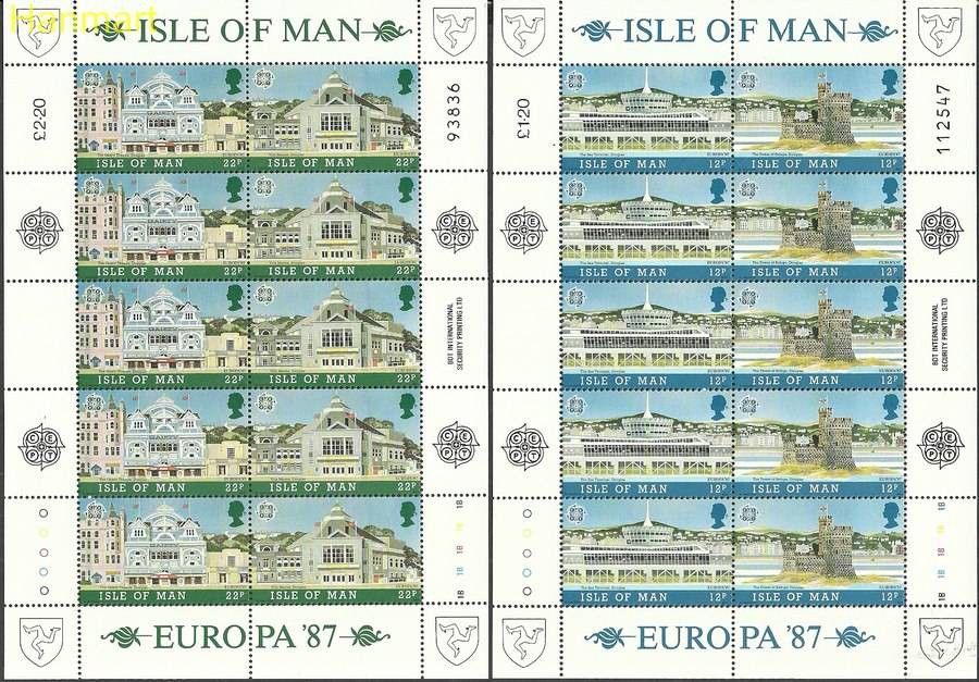 Znaczek Wyspa Man 1987 Mi ark 335-338 Czyste **