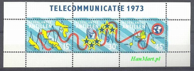 Znaczek Antyle Holenderskie 1973 Mi bl 2 Czyste **