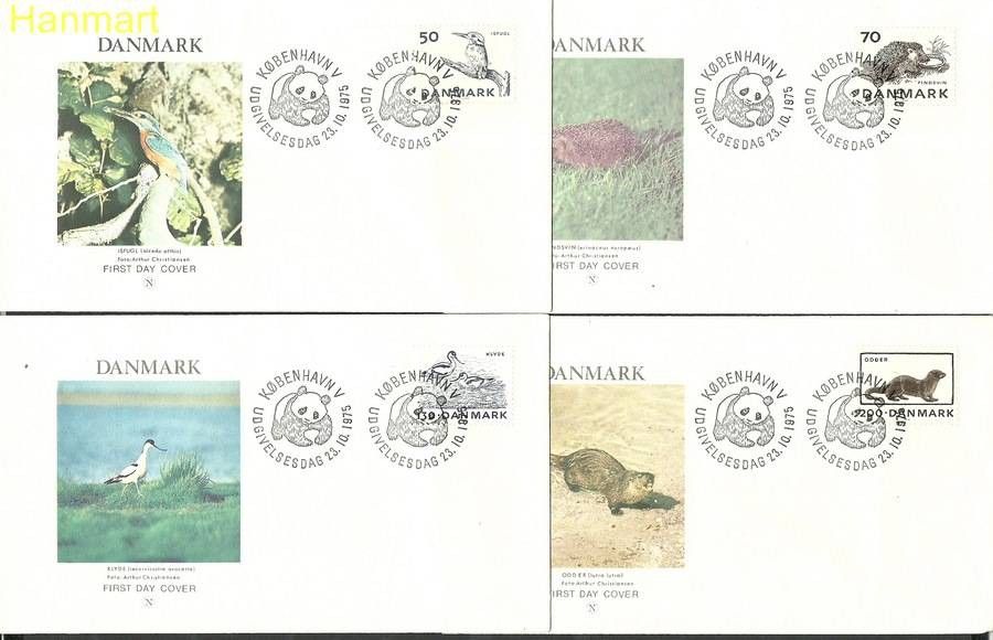 Znaczek Dania 1975 Mi 602-605 FDC