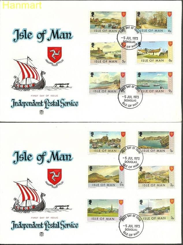 Znaczek Wyspa Man 1973 Mi 12-27 FDC