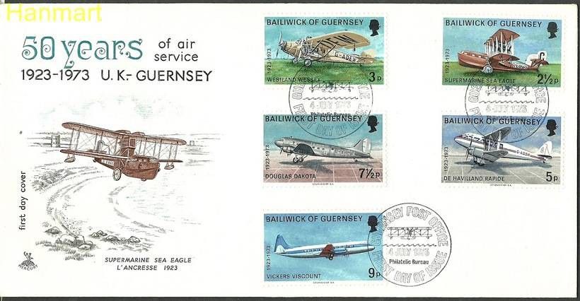 Znaczek Guernsey 1973 Mi 79-83 FDC