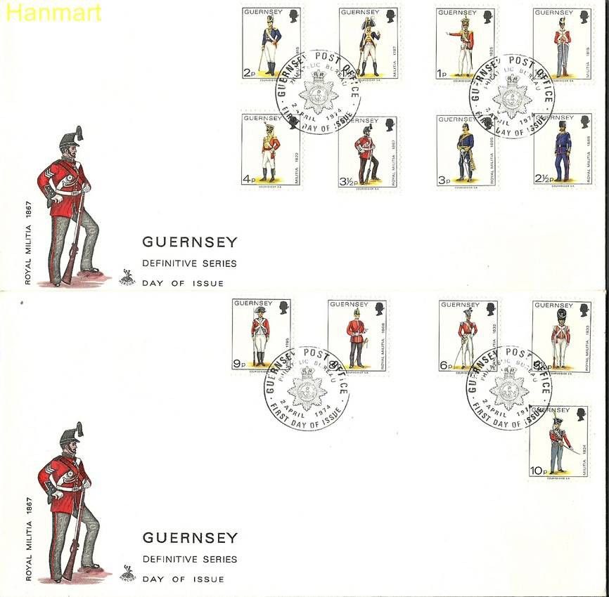 Znaczek Guernsey 1974 Mi 93-105 FDC