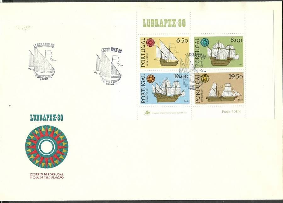 Znaczek Portugalia 1980 Mi bl 31 FDC