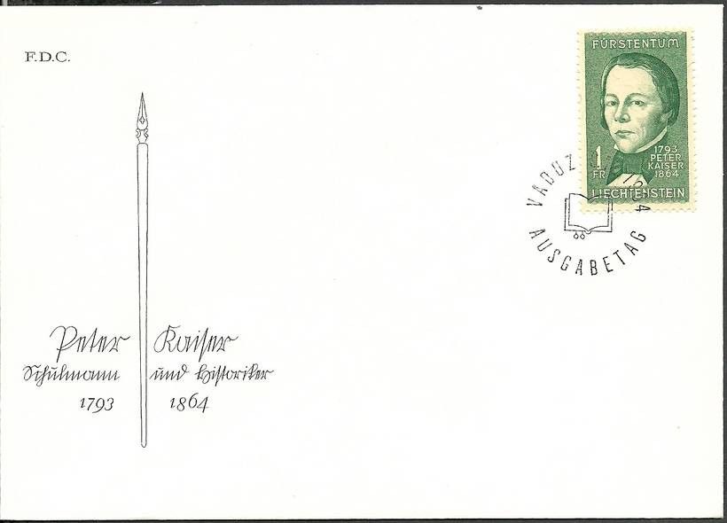 Znaczek Liechtenstein 1964 Mi 448 FDC