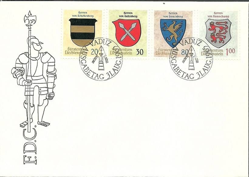 Znaczek Liechtenstein 1965 Mi 450-453 FDC