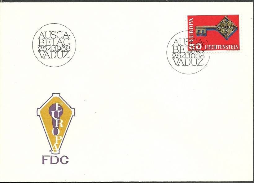 Znaczek Liechtenstein 1968 Mi 495 FDC