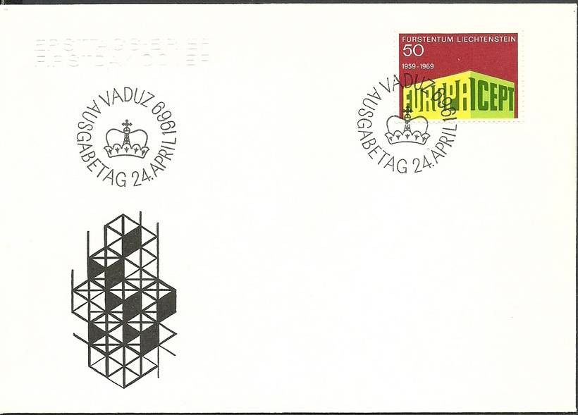 Znaczek Liechtenstein 1969 Mi 507 FDC