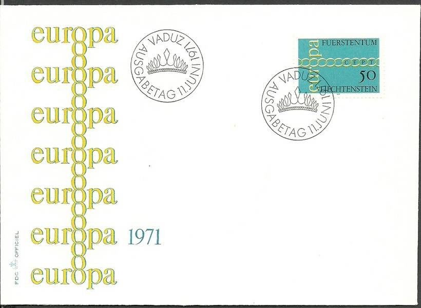 Znaczek Liechtenstein 1971 Mi 545 FDC