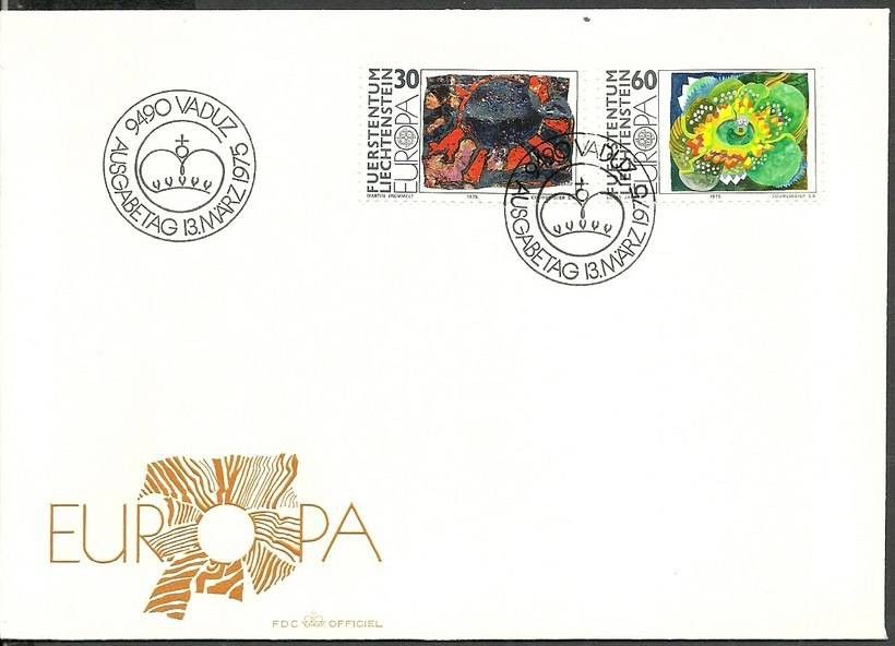 Znaczek Liechtenstein 1975 Mi 623-624 FDC