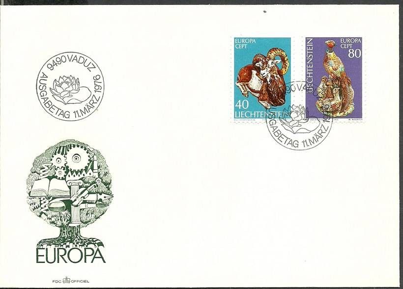 Znaczek Liechtenstein 1976 Mi 642-643 FDC