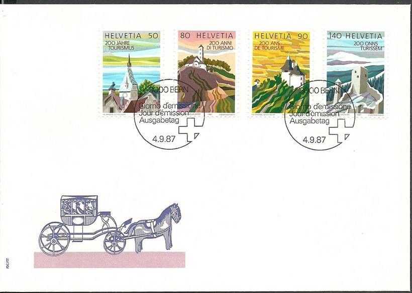 Znaczek Szwajcaria 1987 Mi 1354-1357 FDC