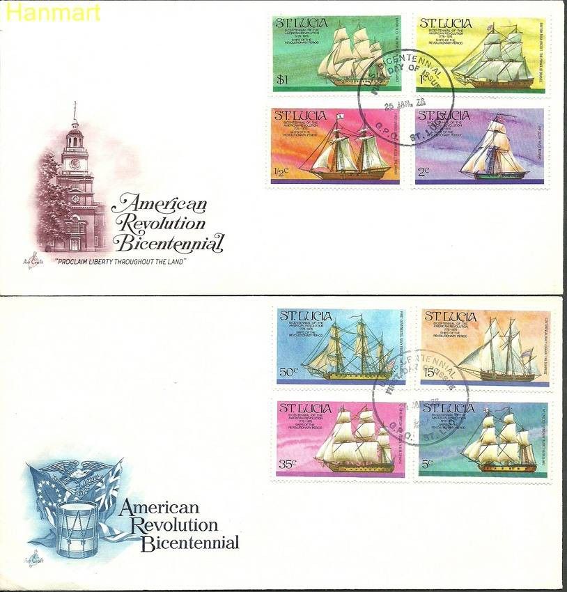 Znaczek Saint Lucia 1976 Mi 372-379 FDC