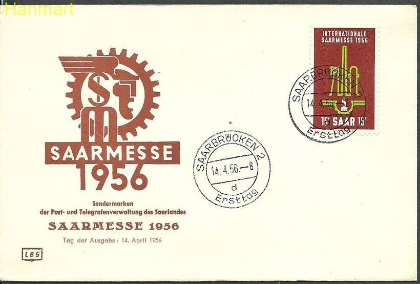 Znaczek Saara 1956 Mi 368 FDC