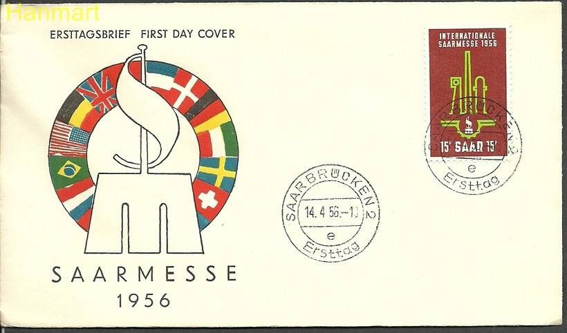 Znaczek Saara 1956 Mi 368 FDC