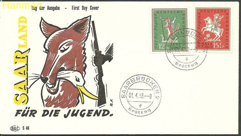 Znaczek Saara 1958 Mi 433-434 FDC