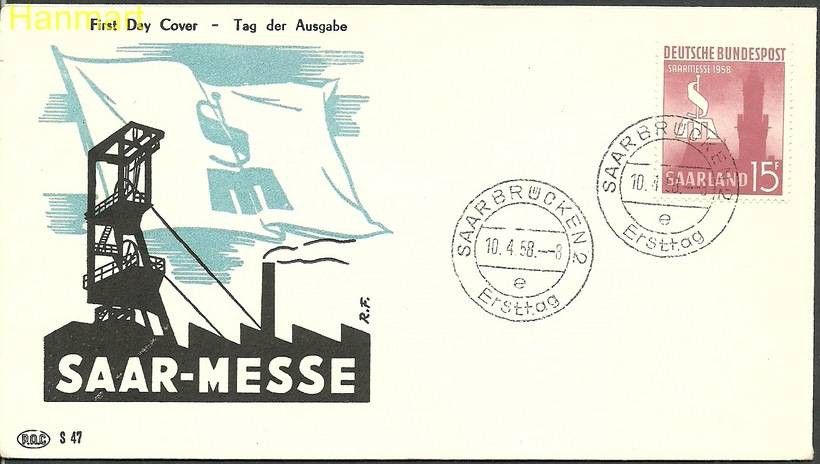 Znaczek Saara 1958 Mi 435 FDC