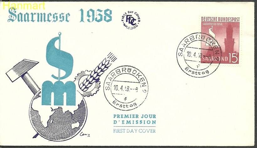 Znaczek Saara 1958 Mi 435 FDC