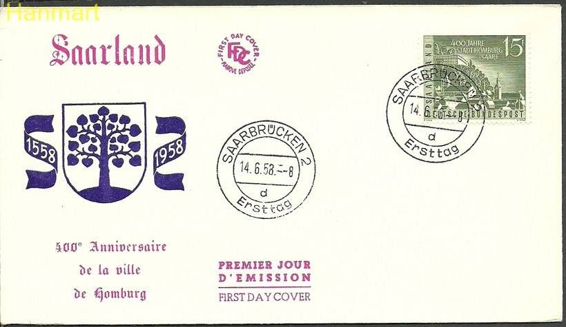 Znaczek Saara 1958 Mi 436 FDC