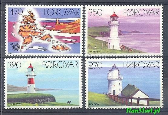Znaczek Wyspy Owcze 1985 Mi 121-124 Czyste **