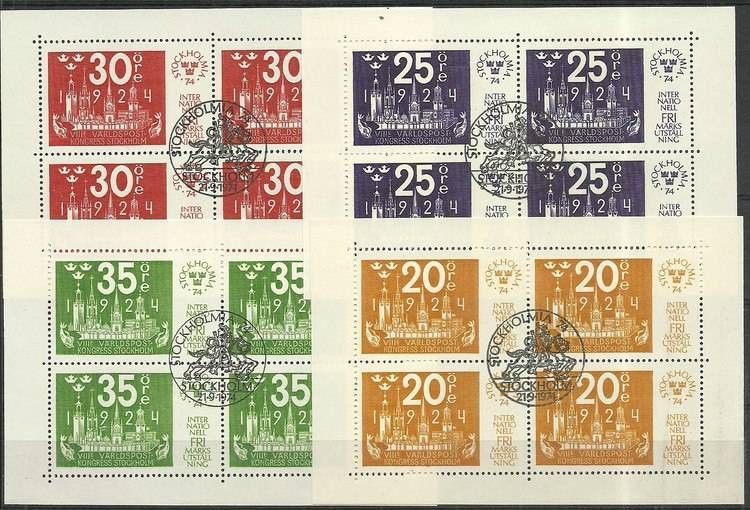 Znaczek Szwecja 1974 Mi bl 2-5 Stemplowane