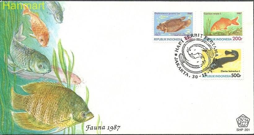 Znaczek Indonezja 1987 Mi 1242-1244 FDC
