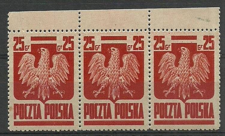 Znaczek Polska 1944 Mi 383 Fi 342 Czyste **